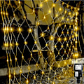 Miniatyrbillede 1 af 5: 3m X2m 200 Led Have Net Lys, Netdrevet Vandtæt Med 8 Tilstande & Timer Netgardin Lys Varm Hvid