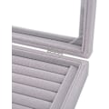 Miniatyrbillede 5 af 5: 7 Rum Velvet Glas Ring Smykke Display Opbevaringsboks Bakke Etui Holder Ørering Organizer Stativ Grå