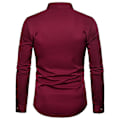 Miniatyrbillede 2 af 2: Herre Broderet Langærmet Slim Fit Button Down Casual Party Skjorte Red wine L