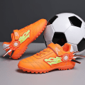 Miniatyrbillede 3 af 5: Drenge Piger Fodboldstøvler Anti-Slip Fodboldstøvler Knopper Græs Fodbold Sneakers y210 Orange EU 32