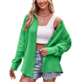 Miniatyrbillede 1 af 5: Dame Casual Langærmet Skjorte, Løstsiddende Skjortetoppe med Krave Green XL