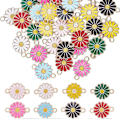 Miniatyrbild 1 av 5: 1 Ask 48 st 8 Färger Solros Charm Bulk Emalj Solros Charm Guld Blommig Daisy Connector Legering Blommor Växter Kopplingar för Smyckestillverkning Charms