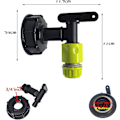 Miniatyrbillede 2 af 5: 1000l Plasttankhane med haveslangekobling, IBC tankhaneadapter, 3/4 tommer gevindkobling