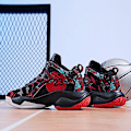 Miniatyrbillede 4 af 5: Mænds Basketballsko Letvægts Åndbare Vandresko Atletiske Mode Sneakers 3D9280 BlackRed EU 42