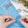 Miniatyrbilde 4 av 5: 80 stk. tønneperler i rustfritt stål, løse perler i rustfritt stål, 2 mm små hull, runde perler, hule kuleperler i metall, fallskjermsnorperle for smykker