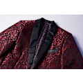 Miniatyrbillede 2 af 5: Herre Blomstret Revers Blazer Jakkesæt Print Dinner Smokingjakke red s