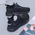 Miniatyrbillede 4 af 5: Dame Sneakers Åndbare Flyvende Vævede Løbesko Fra7701 Black EU 36