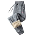 Miniatyrbillede 6 af 6: Herre Joggingbukser Fleeceforet Vinter Casual Varme Termiske Joggingbukser med Snøre i Taljen til Mænd Sweatpants med Lynlåslommer Tykke Træningsbukser sort XXL