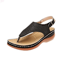 Miniatyrbild 1 av 5: Dam Solid Color Broderade Flip Flop Sandaler Strandtofflor 086 Black EU 41