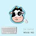 Miniatyrbilde 2 av 3: Ku Musematte Søt Kontormatte Tegneseriedesign for Datamaskin Laptop Kawaii Katte Skrivebordstilbehør (Blå Ku)