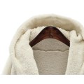 Miniatyrbillede 4 af 5: Dame Vinter Fuzzy Fleece Frakke, Åben Front Hætte Cardigans Jakke Black M