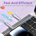 Pikkukuva 5 / 5: AHASTYLE XC04 1m PD 27W Datakaapeli USB-A/Type-C - Type-C/IP Latauskaapeli - Vihreä Purple