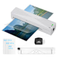 Miniatyrbild 1 av 5: A4 Automatisk varmlamineringsplastmaskin+papperskärare+hörnrundare+35st plastfilm Eu Pl White