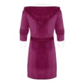 Miniatyrbillede 3 af 4: Fleece Badekåbe Dame Blød Morgenkåbe Hætte Fluffy Frotte Lang Badekåbe Rose Red S