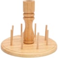 Miniatyrbillede 1 af 5: Trægarnholder med 8 spoler, 360° fuldt drejelig uldholder rotation uld, garnholder