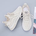 Miniatyrbillede 2 af 5: Dame Sneakers Åndbare Flyvende Vævede Løbesko Fra7701 Beige EU 41