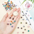 Miniatyrbilde 2 av 5: 90 stk. Gullsand Lampwork Perler Tråder Håndlagde Indre Blomsterperler Fasetterte Rondelle Perler for Smykkefremstilling 8x6mm Blandet Farge