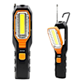 Pikkukuva 1 / 5: USB Ladattava LED Taskulamppu Työvalo Lamppu LEDit Tukiteline Kääntyvä Koukku Leirintään Korjaamolle Autonkorjaukseen Usb rechargeable Orange