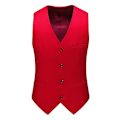 Miniatyrbillede 1 af 5: Herre Klassisk Forretningssæt Vest, Regular Fit Smokingvest Red M