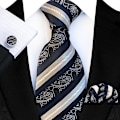 Miniatyrbild 4 av 4: Slipsset för män, enfärgad paisley slips för män style 2