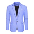 Miniatyrbillede 2 af 5: Herre Blazer Slim Fit Jakke, Enkeltknappet Blazer med Én Knap Blue M