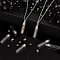 Miniatyrbild 5 av 5: 12 Set Glasflaska Hänge med Skruvlock Hängande Hänge Önskeflaskor 1,3 Tum Ihålig Glasflaska Charm med Silverlock för DIY Örhängen Hänge C