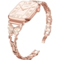 Miniatyrbild 1 av 3: Kompatibel med Apple Watch-armband 42mm 44mm 45mm, dam lättvikt, enkelt justerbart armband, glänsande diamant på fjäril, metallarmband för Iwatch Seri