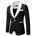 Miniatyrbillede 2 af 5: Casual blazerjakke til mænd, slim fit, stilfuld jakke Black S