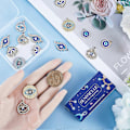 Miniatyrbild 3 av 5: 1 Ask 40 st 5 Stilar Silver Ögon Charm Guld Ögon Charm Bulk Alloy Emalj Rhinestone Hjärta Runda Flatback Charm för Smyckestillverkning Charms Kvinnor D