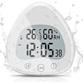 Miniatyrbilde 1 av 5: Betterlifefg-baderomsklokke, LCD digital alarm med vanntett berørings dusjklokke, vanntette timere termometer bærbar displayklokke med sugekopp C