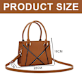 Miniatyrbillede 2 af 5: Dame Skuldertaske Retro Klassisk Håndtaske Pu Læder Clutch Taske Med Lynlås Dark brown