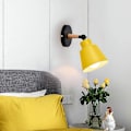 Miniatyrbillede 5 af 5: Moderne indendørs væglampe skandinavisk design i træ og jern, væglampe til soveværelse stue dekoration-e27 (gul)