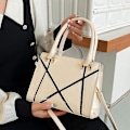 Miniatyrbillede 3 af 5: Dame Skuldertaske Retro Klassisk Håndtaske Pu Læder Clutch Taske Med Lynlås creamy white