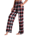 Miniatyrbillede 2 af 4: Dame Pyjamasbukser Stræk Lounge Bukser Ternede Pyjamasunderdele Brown S