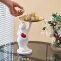 Miniatyrbild 3 av 3: Vit isbjörn staty förvaringsbricka nordisk heminredning vardagsrumsbord figur skulptur snacks förvaringsbricka dekoration hantverk Rabbit