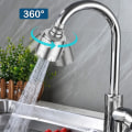 Miniatyrbild 1 av 4: Blandarens luftblandare, 360 roterande kranvattenfilter justerbart sprinklermunstycke 2 lägen, silver