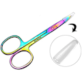 Miniatyrbillede 5 af 5: Yanshg Regnbue Rustfrit Stål Buet Kant Saks Øjenbryn Skønhed Makeup Værktøj Øjenbrynssaks X1 Pc