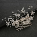 Miniatyrbild 3 av 4: Hårkammar Klämmor Handgjorda Hårgaffel Glittrande Pärlade Kristaller Slarvig Bun Maker För Bankett Bröllopsklänning Hårklämmor Silver