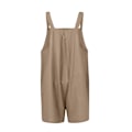 Miniatyrbillede 2 af 5: Dame Ærmeløs Justerbar Overalls Jumpsuit Khaki L