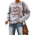 Miniatyrbild 1 av 5: Kvinnors jul fleece tröjor långärmad fuzzy sweatshirts style 7 L