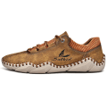 Miniatyrbild 2 av 5: Herrhandsydda casual skor andningsbara mode sneakers 105 Yellow EU 40