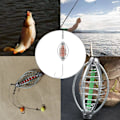 Miniatyrbilde 5 av 5: 15 Stykker Fiske Inline Feeder Fisk Agn Fôringskurv Rustfritt Stål Fisk Agn Bur 5cm 6cm 7cm For Fiske Fôring