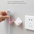 Miniatyrbillede 4 af 5: 4 stk. firkantet stikkrog uden perforering, selvklæbende krog, opbevaringsstativ, strømledningskrog white
