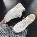 Miniatyrbild 3 av 5: Herr Canvas Sneakers Mode Sneakers Låg Topp Tennis Sneakers Snörning Casual Skor 3Dn2210 White EU 42