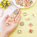 Miniatyrbillede 3 af 5: 60 stk. 12 Stilarter Brød Cabochon Resin Brød Charms Smil Charm Bulk Toast Kage Cookie Mad Cabochons