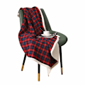 Miniatyrbillede 1 af 4: Sherpa Plaid Juleplaid, Blødt og Behageligt Fleece Flannel Tæppe 99 cm X 140 cm red green