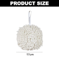 Miniatyrbild 2 av 5: 3-pack handdukar för badrum, handduksdekoration, chenille hängande handduksboll, mikrofiber fluffig absorberande mjuk liten badhandduk White