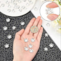 Miniatyrbild 3 av 5: Cirka 60 st Multi-Blomma Pärlhuvar i 3 Storlekar 18/20/25mm Kirurgiskt Stål Distanshuvar Pärlhuv Distanser för Armband Halsband Smyckestillverkning Rostfritt