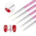 Miniatyrbild 3 av 5: Nagelkonst Liner Pensel, UV Gel Färg Striping Penslar För Korta Slag, Detaljer, Blandning, Långsträckta Linjer pink quantity  5pcs