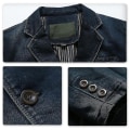 Miniatyrbild 4 av 4: Kavaj i denim med krage och flera fickor för vardagsbruk Dark Blue M